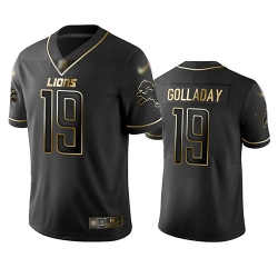 Lions 19 Kenny Golladay Black Men Stitched Football Limited Golden Edition Jersey