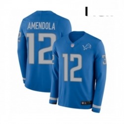 Men Detroit Lions 12 Danny Amendola Limited Blue Therma Long Sleeve Football Jersey