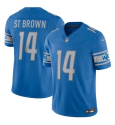 Men Detroit Lions 14 Amon Ra St Brown Blue 2023 F.U.S.E. Vapor Untouchable Limited Stitched Jersey