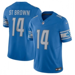 Men Detroit Lions 14 Amon Ra St Brown Blue 2023 F.U.S.E. Vapor Untouchable Limited Stitched Jersey