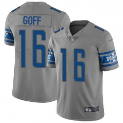 Men Detroit Lions 16 Jared Goff Gray Men Stitched NFL Limited Inverted Legend Jersey