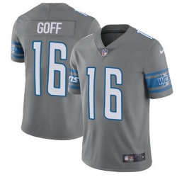 Men Detroit Lions 16 Jared Goff Gray Men Stitched NFL Limited Rush Jersey