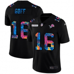 Men Detroit Lions 16 Jared Goff Men Nike Multi Color Black 2020 NFL Crucial Catch Vapor Untouchable Limited Jersey