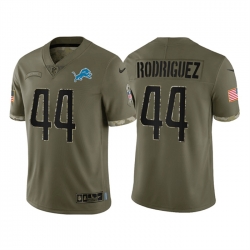 Men Detroit Lions 44 Malcolm Rodriguez Olive 2022 Salute To Service Limited Stitched Jersey