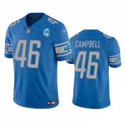 Men Detroit Lions 46 Jack Campbell Blue 2023 F U S E  90th Anniversary Vapor Untouchable Limited Stitched Jersey
