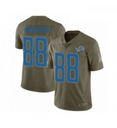 Men Detroit Lions 88 TJ Hockenson Limited Olive 2017 Salute to Service Football Jersey