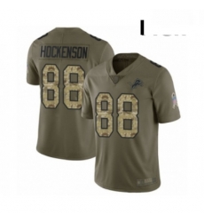Men Detroit Lions 88 TJ Hockenson Limited Olive Camo Salute to Service Football Jersey
