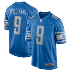 Men Detroit Lions 9 Jameson Williams 2022 Blue Stitched Game Jersey