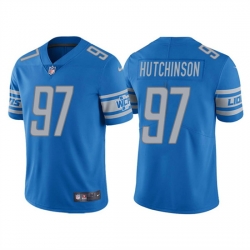 Men Detroit Lions 97 Aidan Hutchinson Blue NFL Draft Vapor Untouchable Limited Stitched Jersey