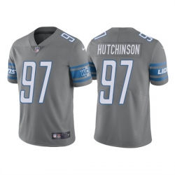 Men Detroit Lions 97 Aidan Hutchinson Grey NFL Draft Vapor Untouchable Limited Stitched Jersey