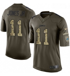Men Nike Detroit Lions 11 Marvin Jones Jr Elite Green Salute to Service NFL Jersey