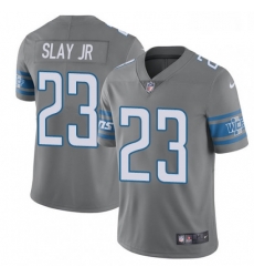 Men Nike Detroit Lions 23 Darius Slay Jr Limited Steel Rush Vapor Untouchable NFL Jersey