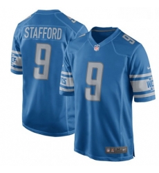 Men Nike Detroit Lions 9 Matthew Stafford Game Light Blue Team Color NFL Jersey
