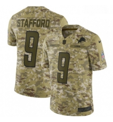 Men Nike Detroit Lions 9 Matthew Stafford Limited Camo 2018 Salute to Service NFL Jersey