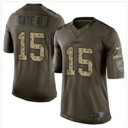 Nike Detroit Lions #15 Golden Tate III Green Men 27s Stitched NFL Limited Salute To Service Jersey