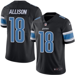 Nike Detroit Lions 18 Geronimo Allison Black Men Stitched NFL Limited Rush Jersey