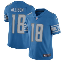 Nike Detroit Lions 18 Geronimo Allison Blue Team Color Men Stitched NFL Vapor Untouchable Limited Jersey