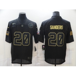 Nike Detroit Lions 20 Barry Sanders Black 2020 Salute To Service Limited Jersey