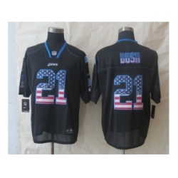 Nike Detroit Lions 21 Reggie Bush Black Elite USA Flag Fashion NFL Jersey