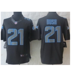 Nike Detroit Lions 21 Reggie Bush Black Limited Impact NFL Jersey
