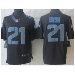 Nike Detroit Lions 21 Reggie Bush Black Limited Impact NFL Jersey
