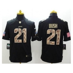 Nike Detroit Lions 21 Reggie Bush Black Limited Salute to Service NFL Jersey
