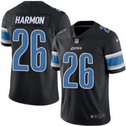 Nike Detroit Lions 26 Duron Harmon Black Men Stitched NFL Limited Rush Jersey
