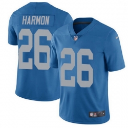 Nike Detroit Lions 26 Duron Harmon Blue Throwback Men Stitched NFL Vapor Untouchable Limited Jersey