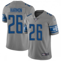 Nike Detroit Lions 26 Duron Harmon Gray Men Stitched NFL Limited Inverted Legend Jersey