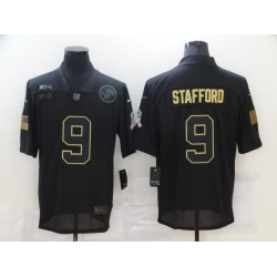 Nike Detroit Lions 9 Matthew Stafford Black 2020 Salute To Service Limited Jersey