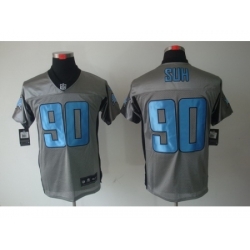 Nike Detroit Lions 90 Ndamukong Suh Grey Elite Shadow NFL Jersey
