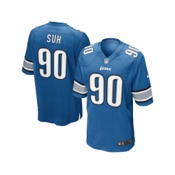 Nike Detroit Lions 90 Ndamukong Suh blue Game NFL Jersey