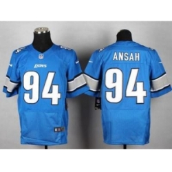 Nike Detroit Lions 94 Ziggy Ansah Blue Elite NFL Jersey