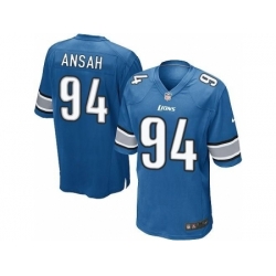 Nike Detroit Lions 94 Ziggy Ansah Blue Game NFL Jersey
