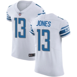 Nike Lions #13 T J Jones White Mens Stitched NFL Vapor Untouchable Elite Jersey
