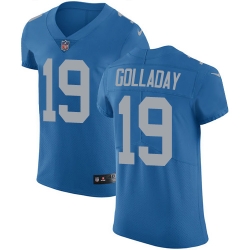 Nike Lions #19 Kenny Golladay Blue Throwback Mens Stitched NFL Vapor Untouchable Elite Jersey