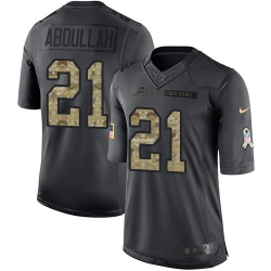 Nike Lions #21 Ameer Abdullah Black Mens Stitched NFL Limited 2016 Salute To Service Jersey