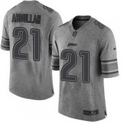 Nike Lions #21 Ameer Abdullah Gray Mens Stitched NFL Limited Gridiron Gray Jersey