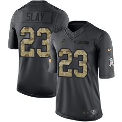 Nike Lions #23 Darius Slay Black Mens Stitched NFL Limited 2016 Salute To Service Jersey