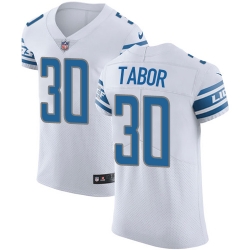 Nike Lions #30 Teez Tabor White Mens Stitched NFL Vapor Untouchable Elite Jersey