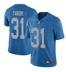 Nike Lions #31 Teez Tabor Blue Throwback Mens Stitched NFL Vapor Untouchable Limited Jersey