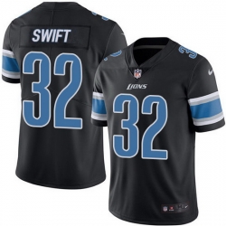 Nike Lions 32 D 27Andre Swift Black Men Stitched NFL Limited Rush Jersey