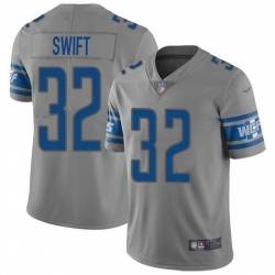 Nike Lions 32 D 27Andre Swift Gray Men Stitched NFL Limited Inverted Legend Jersey