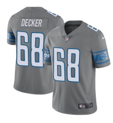 Nike Lions #68 Taylor Decker Gray Mens Stitched NFL Limited Rush Jersey