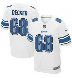Nike Lions #68 Taylor Decker White Mens Stitched NFL Elite Jersey