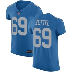 Nike Lions #69 Anthony Zettel Blue Throwback Mens Stitched NFL Vapor Untouchable Elite Jersey