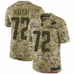 Nike Lions 72 Halapoulivaati Vaitai Camo Men Stitched NFL Limited 2018 Salute To Service Jersey