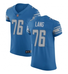 Nike Lions #76 T J Lang Blue Team Color Mens Stitched NFL Vapor Untouchable Elite Jersey