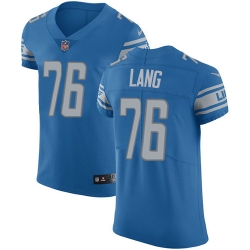 Nike Lions #76 T J Lang Blue Team Color Mens Stitched NFL Vapor Untouchable Elite Jersey