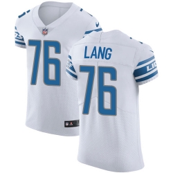 Nike Lions #76 T J Lang White Mens Stitched NFL Vapor Untouchable Elite Jersey
